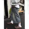 Calças Capri Jeans Retrô para Homens, Verão Finas Americanas Largas Casuais Sete Pontos, Perna Reta Perna Larga, Novo Estilo 2026