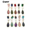 Me121 Brincos Longos Estilo Palácio Retrô Quadrado Gota D'água Pedra Preciosa Pérola Design para Meninas com Joia de Saia