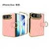 Nova capa de celular com suporte duo para iPhone galvanizado, apresentando um design de anel chique e uma capa protetora para celulares dobráveis da Apple