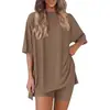Comercio Exterior Transfronterizo Europeo y Americano En Stock Amazon Aliexpress Tk Moda Primavera y Verano Casual Suelto Ropa de Casa Conjunto de Shorts