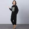 Traje deportivo casual engrosado con forro polar para mujer, novedad principios de invierno 2024, popular, hermoso, conjunto de suéter y pantalones