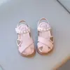 Zapatos de Niña Sandalias de Princesa Peep-Toe para Niños Verano 2025 Nuevo Estilo Niña a la Moda Suela Suave Zapatos de Playa