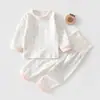 JQ Jingqi Ropa Interior de Algodón Puro para Bebé Otoño Mallas Largas y Camiseta Otoño Conjunto de Ropa Interior Base para Niños Pijamas Ropa de Casa
