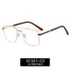 91327 Montura de gafas de moda al por mayor, montura plana de metal de alta gama, gafas anti-luz azul, gafas para miopía para hombres