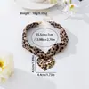 1 Pieza de Collar con Colgante de Corazón de Cinta con Estampado de Leopardo para Mujer, Cadena para Clavícula de Moda Dulce y Fresca, Joyería Personalizada para Mujer