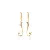 Pendientes de perla de luna de diseño japonés y coreano simple, accesorios de soporte vacío, pendientes hechos a mano para bricolaje, pendientes con gancho para la oreja de cuentas de jade, cera de abeja de jade
