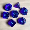 Juego de Dados Poliedros D&D con Patrón de Mármol, Color Mixto Transparente D4D6D8D10D12D20 Caras, Coc, Juego de Mesa, Juego de Siete Piezas