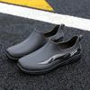 Botas de lluvia bajas de moda, zapatos de trabajo Four Seasons para hombre, zapatos de cocina bajos antideslizantes, zapatos de goma resistentes al desgaste, zapatos de pesca impermeables con forro polar