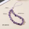 Cadena para teléfono de grava de cristal natural, cordón, manualidades de cristal hechas a mano, colgantes decorativos, venta al por mayor desde el fabricante