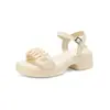Sandalias de Suela Gruesa Estilo Francés Zhr para Mujer 2026 Nuevo Modelo de Verano Uso al Aire Libre Estilo Hada Elegantes Versátiles Sandalias de Una Correa