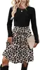 Vestido Transfronteiriço Gola Redonda Canelado Manga Longa Patchwork Xadrez Cadarço Cintura Marcada Corte A Estilo Europeu Outono/Inverno Roupas Femininas