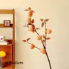 7 Flores Artificiais de Caqui, Buquê de Caqui, Flores Decorativas para Sala de Estar e Mesa de Jantar, Arranjo Floral, Dropshipping Transfronteiriço