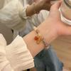 Pulsera de calabaza de seda dorada colorida estudiante novia pulsera para dos nuevo estilo chino estilo nacional pulsera elástica 2023 Nuevo