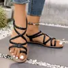 Sandálias rasteirinhas slip-on de praia com nó, tamanho plus size, estilo europeu e americano, para mulheres, calçados de comércio exterior
