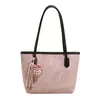Bestseller transfronterizo: estilo casual, color block, bolsa tote de gran capacidad, bolso de hombro versátil y lindo con relieve para estudiantes