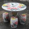 Adornos de Mesa y Silla de Cerámica Pintura China Pintada a Mano Loto Hualien Años Más que Taburete de Mesa de Cerámica Mesa de Té de Ocio para Interior y Exterior