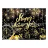 Tela de fondo Feliz Año Nuevo 2027 Tela colgante temática de Año Nuevo Europeo y Americano Pancarta de celebración de festival