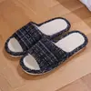 Pantuflas Domésticas de Primavera y Otoño para Interiores, para Invitados y Parejas, Pantuflas Antideslizantes de Hospitalidad para Todas las Estaciones, Pantuflas de Algodón y Lino, Pantuflas de Lino para Hombre