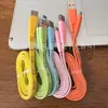 Cable de Datos de Carga Rápida para Noodles Cable Arcoíris Macaron con Luz Cable de Datos de 8A Cable de Carga para Teléfono Móvil Silicona
