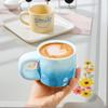 [Personalizada] Taza de Cerámica con Asa Gruesa, Gran Capacidad, Alto Valor Estético para Mujeres, Taza de Regalo Degradada