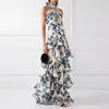 Vestido Estampado de Verano 2025 Transfronterizo Europeo y Americano Nuevo Estilo Bohemio Estilo Resort con Tirantes Lolita Falda de Gran Vuelo