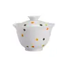 Cuenco Tapa de Cerámica Blanca de Porcelana Blanca y Arcilla de Jade de las Dinastías Tang y Song, Juego de Té Kung Fu para Uso Doméstico, Taza de Té Pequeña de Pared Delgada, Cuenco Tapa Creativo