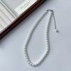 Colar de pérolas Shi Jia feminino nicho design de luxo leve senso de alta qualidade temperamento simples corrente de clavícula versátil corrente de suéter acessórios