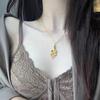 Conjunto de Cobra de Ouro Areia Acessível Luxo Retrô Corrente de Uma Peça Internet Celebridade ins Estilo Clavícula Corrente Feminina Anel de Cobra do Zodíaco Pingente