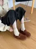 Beilixuan Sapato Birkenstock Estilo Coreano Bonito com Solado Grosso para Mulheres 2025 Outono Nova Moda Sapatos Simples com Forro de Lã
