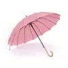 Estilo Ins Liso Cabo Longo Chuva ou Sol Pequeno Fresco 16 Ossos Adereço de Tiro Guarda-chuva à Prova de Vento e Chuva Elegante
