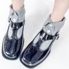 Calcetines para Mujer con Diseño Único, Estilo Europeo, Lujo Ligero, Modernos, Tendencia, Calcetines Finos Rayados Personalizados con Puños en Forma de Zapato Abotonados, Calcetines de Algodón