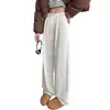 Pantalones de maternidad 2026 otoño e invierno forrados de polar de lana casual de pierna ancha nuevos de corte ajustado suaves para maternidad pantalones curvos