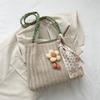 Bolsa de Ombro Feminina Simples e Delicada Floral de Seda, Bolsa Tote de Axila Feminina Verão 2025 Nova de Grande Capacidade