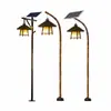 Luminária de rua retrô de bambu alimentada por energia solar para áreas cênicas de cidades antigas, parques, gramados de poste alto, luz de pátio paisagística antiga estilo chinês