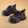 Zapatillas Casuales de Cuero Genuino con Suela Gruesa para Mujer, Novedad Otoño 2026, Zapatos Versátiles para Mujer que Aumentan la Altura, Zapatos de Papá de Alta Gama de Moda