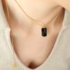 Estilo japonês e coreano nicho simples inglês alfabeto chiclete gota quadrado marca tassel colar ajustável colar colar feminino clavícula cadeia titânio aço