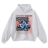 Directo del fabricante: Sudadera con capucha lavada y desgastada con estampado de coche deportivo, estilo de anime japonés de carreras, sudadera de moda holgada, adecuada para ventas transfronterizas