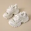 Zapatos de papá a la moda con correa de pedrería estrellada de comercio exterior para mujer, zapatillas brillantes con plataforma que aumentan la altura para mujer