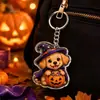 Lindo Llavero Acrílico de Mascota de Halloween Cachorro Gato Momia Fantasma Colgante Creativo para Mochila