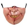 Impresión Digital Halloween Cara Divertida Calavera Calavera Adulto Doble Capa Ajustable Colgante de Oreja Máscara para Vida al Aire Libre