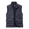 Colete Jaqueta Casual Masculino de Primavera e Outono para Pesca com Múltiplos Bolsos de Secagem Rápida para Uso Externo Roupa de Trabalho Colete de Tamanho Grande