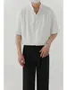 Moda Verão Camisa de Manga Curta Masculina Moda Ins Marca de Moda Estilo de Hong Kong Design Japonês de Nicho Senso de Design Casual Solta Camisa de Meia-manga