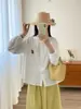 2026 Principios de Primavera Nuevo Estilo Japonés Encaje Cuello Alto Bordado Cárdigan Camisa de Manga Larga para Mujer Top Delgado que Reduce la Edad