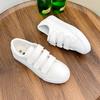 Tênis de terno com fivela mágica, estilo casal, tênis de skate estudantil de três tiras, sapatos casuais masculinos, sapatos baixos, mocassins femininos