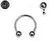 F136 Titânio Dente Interno Formato T Fundo Plano Haste C Ponta Esférica Cônica G23 Espiral Interna Liga de Titânio Piercing Labial Piercing de Sobrancelha Argola de Nariz Piercing de Língua
