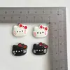Mini Acessórios de Gatinho Preto e Branco Pequeno DIY Headwear Grampo de Cabelo Materiais Artesanais Capa de Celular Patches