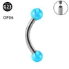 Liga de Titânio ASTM F136 Unha de Sobrancelha Rosca Interna Charme Duplo de Opala Argola de Sobrancelha Acessível Luxo Moda Joia Body Piercing