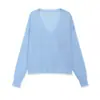 Suéter de Punto Elegante y Moderno para Mujer con Mangas Largas, Estilo Europeo y Americano Transfronterizo, Casual para el Trabajo, Cuello en V, Nuevo 2026 8779006