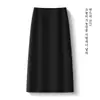 Falda midi estilizada de cintura alta, falda elegante ajustada a la cadera para otoño e invierno, negra, estilo minimalista, novedad otoño 2026
