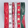 Fita de Veludo Canelado Dourada com Rena para Laços DIY Decoração de Árvore de Natal Fita para Embalagem de Presente Acessórios de Natal